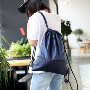 Sac à cordon personnalisé en polyester uni avec logo promotionnel, sac de sport en nylon, sac cadeau, sac à dos de sport - Product Image 3