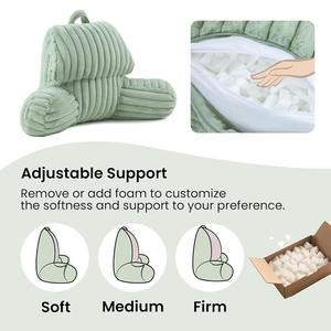 Oreiller de lecture en fausse fourrure B932 avec poche, lit de repos <span class=keywords><strong>pour</strong></span> enfants, dossier de lit, housse lavable, <span class=keywords><strong>coussin</strong></span> de lecture relaxant <span class=keywords><strong>pour</strong></span> se prélasser et étudier - Product Image 4