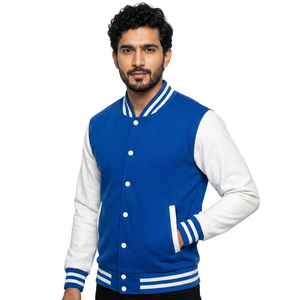 Chaquetas Varsity de Lana Estilo Universitario con Manga de Cuero Genuino OEM, Logotipo Bordado en Chenille y Diseño Personalizado - Product Image 1