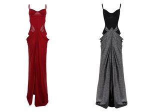 Robe de soirée formelle à col licou, style corset, avec découpes latérales et fente haute, sexy, à sequins, dos nu, lavable, respirante, longueur ras du sol, coupe droite - Product Image 6