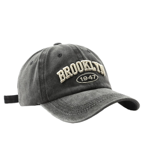 Cappellino da Baseball Vintage Unisex a 6 Pannelli Non Strutturato in Denim Lavato con Acido, Ricamo 3D, Logo Personalizzato, Fibbia Regolabile in Rame Dorato - Product Image 4
