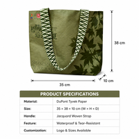 Sac fourre-tout publicitaire en papier DUPONT - Sac à main pour fille tendance, personnalisable, en tissu jacquard, imprimé avec logo, lavable