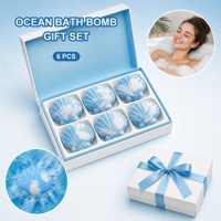 Bombe de bain effervescente naturelle parfumée Douceur Océanique, Coffret cadeau spa pour tous types de peau OEM ODM 70g