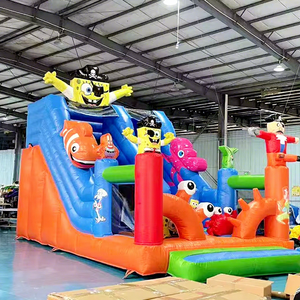 Tobogán Inflable Comercial <span class=keywords><strong>de</strong></span> PVC para Niños, Tobogán Inflable Grande con Temática Personalizada <span class=keywords><strong>de</strong></span> <span class=keywords><strong>Bob</strong></span> <span class=keywords><strong>Esponja</strong></span>, Casa <span class=keywords><strong>de</strong></span> Brinco Inflable para Exteriores - Product Image 1