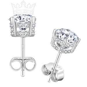 Regalo per la <span class=keywords><strong>Festa</strong></span> <span class=keywords><strong>della</strong></span> <span class=keywords><strong>Mamma</strong></span> <span class=keywords><strong>Orecchini</strong></span> a Perno in Moissanite Argento Sterling 925 Placcato Oro 14K per Donne 2 Carati VVS GRA Diamante di Laboratorio Ipoallergenico - Product Image 1