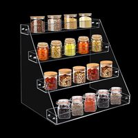 Étagère à épices à plusieurs niveaux organisateur d'assaisonnement étagères verticales en acrylique transparent peut organisateur pour l'organisation de cuisine de comptoir