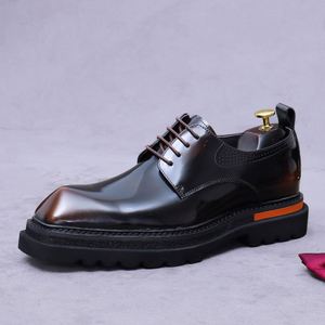 Nouvelles Chaussures Habillées en Cuir Véritable pour Hommes, Style Carré, Grande Taille 37-46, Respirantes, Légères, Antidérapantes, Décontractées et de Bureau - Product Image 6