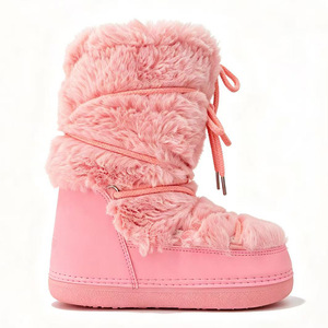 Bottes d'hiver pour femmes mi-mollet <span class=keywords><strong>avec</strong></span> <span class=keywords><strong>fourrure</strong></span> et tige en PU, semelle intérieure en peluche, imperméables et chaudes - Product Image 4