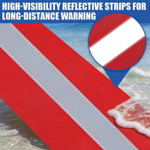 Drapeaux de sécurité rouges haute visibilité, drapeaux de remorquage, drapeaux de voyage pour kayak, canoës, SUP, marqueur de sécurité pour le voyage - Product Image 4