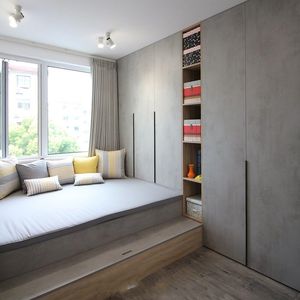 पूरे घर को अनुकूलित आधुनिक शैली लकड़ी के बेडरूम सेट भंडारण पर्यावरण के अनुकूल तमामी बेड के लिए वार्डरोब - Product Image 6