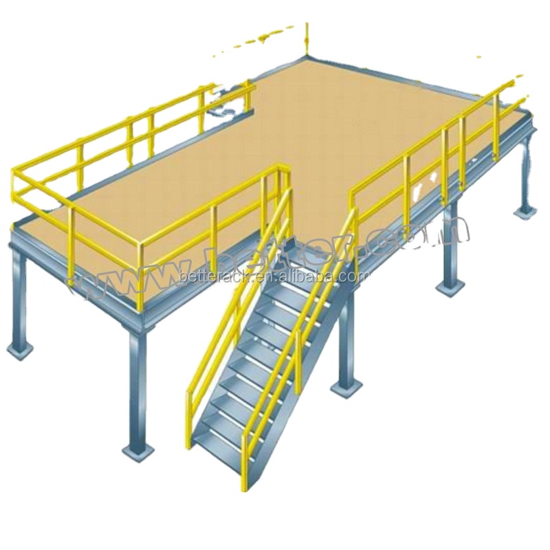 Prix bas de Stockage D'entrepôt De Plate-Forme de Structure En Acier, plate-forme en acier de haute qualité pour l'entrepôt Industriel Utilisé Plate-Forme En Acier