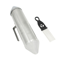 Factory Wholesale Orff Conical Scraper Tube Latin Percussion Instrument Stainless Steel Metal Guiro with Comb Scraper