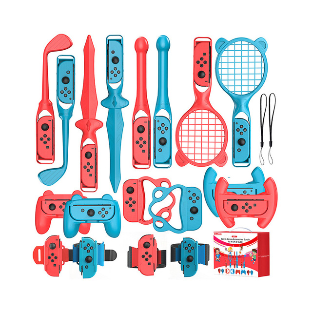 Kids Gift 18-in-1 Set Somatosensory Game Fitness Ring Sport for Nintendo Switch Game Console Controller Expansion Accessory