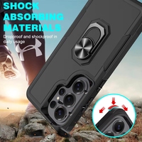 Casing HP Anti Benturan Armor TPU PC 2 in 1 dengan Ring Stand untuk S24 S25 S26 Ultra, Pasokan Pabrik