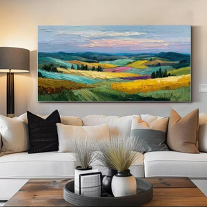 Peinture à l'huile de paysage traditionnel, scène <span class=keywords><strong>color</strong></span>ée, peinture à l'huile artisanale sur toile, <span class=keywords><strong>art</strong></span> mural pour appartement urbain, hôtel, salon, décoration de la maison - Product Image 1