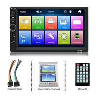 Estéreo para Auto con Pantalla Táctil LCD HD de 7 Pulgadas, BT 2 Din, Radio para Auto 7018B de 7 Pulgadas 2 Din, Reproductor de Video MP5 con Cámara de Visión Trasera