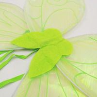 Kostum Peri Tinker Bell Tanpa Lengan untuk Anak Perempuan, Gaun Cosplay Putri dengan Aksesoris, Kostum Pesta Halloween Grosir