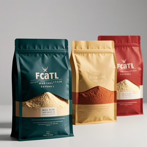 Impression personnalisée 1kg 2kg sac de poudre de protéines sac d'emballage de céréales <span class=keywords><strong>lait</strong></span> en poudre noix de coco fond plat sac zip-lock pour poudre de protéine de lactosérum - Product Image 6