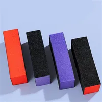 Bloc de polissage à 3 faces en éponge pour ongles, lime à poncer, polisseuse, grain 100/180, outil de manucure et pédicure pour nail art