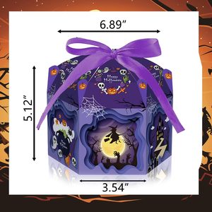 Paquete de 24 Bolsas de Regalo con Diseño de Telaraña de Bruja para Halloween, Cajas de Regalo con Estampado Espeluznante para Dulces, Caja de Regalos para Fiesta de Halloween - Product Image 3