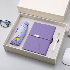 Ensemble cadeau de carnet A5 en cuir PU personnalisé en gros avec stylo, tasse thermique, parapluie, cadeau d'affaires pour Noël ou le Nouvel An chinois - Product Image 2