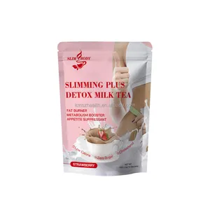 OEM Service Strawberry Juice Flavor Weight Loss Detox Slim Milk Tea Meal Replacement Shake Powder