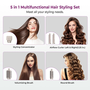 Ensemble de sèche-cheveux multi-styleur 5 en 1 en métal ionique à haute vitesse, flux d'air, sèche-cheveux électrique, brosses à cheveux, <span class=keywords><strong>brosse</strong></span> à air chaud - Product Image 6