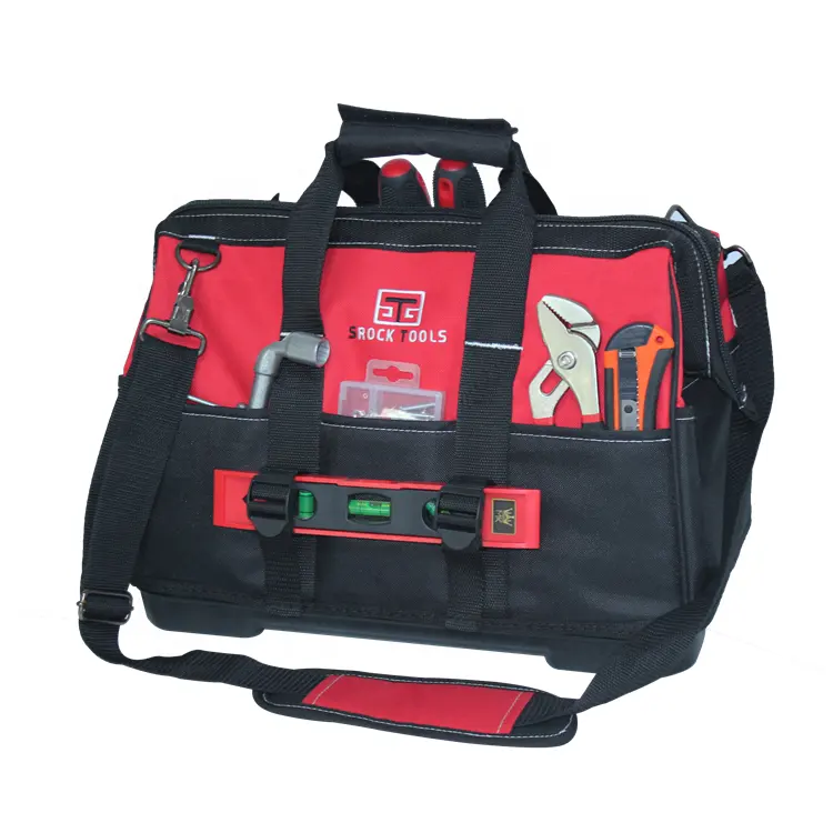 Wholesale Customized Multipurpose Heavy Duty Polyester 16 Inch Professional Tool Bag For Tools with Hard Base