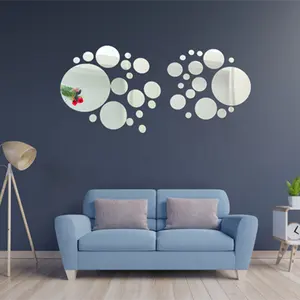 DIY 36pcs Removable acrylic round mirror Wall sticker for living room decoration