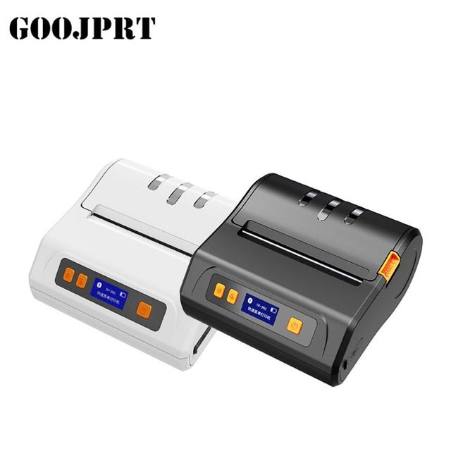 GOOJPRT Mini Portable White Black Color 3 Inch Mobile Retail Thermal Printer With Receipt Mode or Label Mode With Led Screen