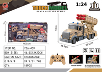 Ensemble de camions militaires télécommandés 2,4 G à 10 canaux |   Lance-missiles à l'échelle 1:24 Jouets fusées Portée de 30 m Suivez-moi Prêt à l'emploi