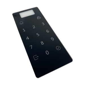 Panneau de porte en verre trempé noir personnalisé <span class=keywords><strong>Mareal</strong></span> pour serrure électronique intelligente, contrôle d'accès hôtelier, usage industriel, étanche IP65, 1 mm - Product Image 1