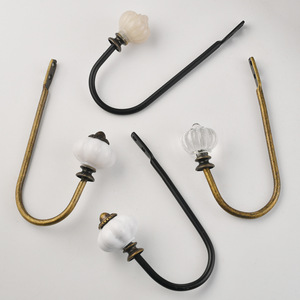 U-Shaped <b>Curtain</b> <b>Hook</b> Metal Wrought Iron Minimalist Design Easy Installation For <b>Curtain</b> <b>Wall</b> Coat <b>Hook</b> Black Antique Bronze - Product Image 3