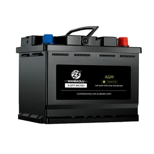 工厂价格高品质批发商AGM DIN75 75AH标准电池汽车电池