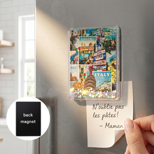 Aimant de réfrigérateur rectangulaire en acrylique transparent pour souvenirs de voyage avec aimant intégral pour fixer des notes, vente en gros personnalisée - Product Image 5
