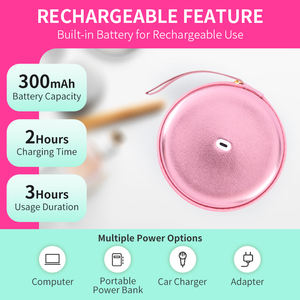 US Overseas Warehouse Portable Miroir Embrayage Voyage Cosmétique Bijoux Cas Rond En Cuir Dur Cosmétique Cas Avec Led Miroir - Product Image 4