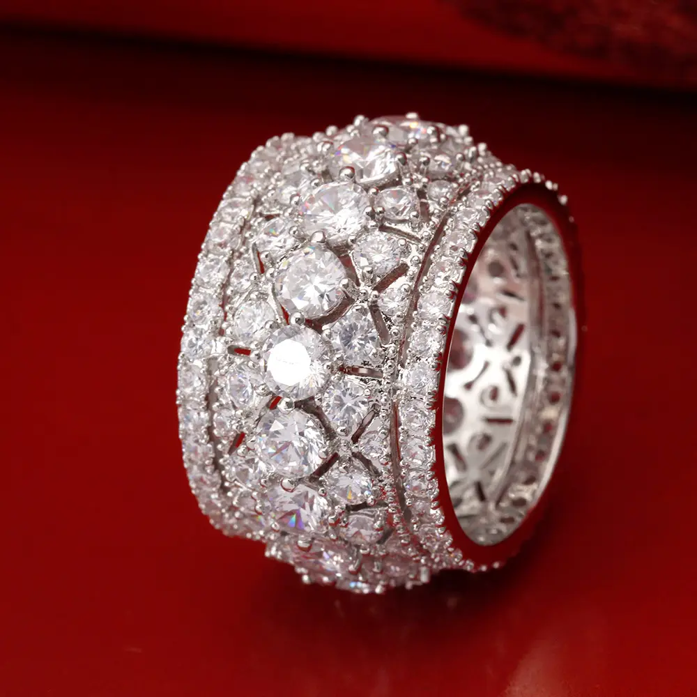 Trendy Full AAA Cubic Zircon Round Finger Rings for Women Arab Dubai Charm Luxury Engagement Wedding Jewelry Accessories