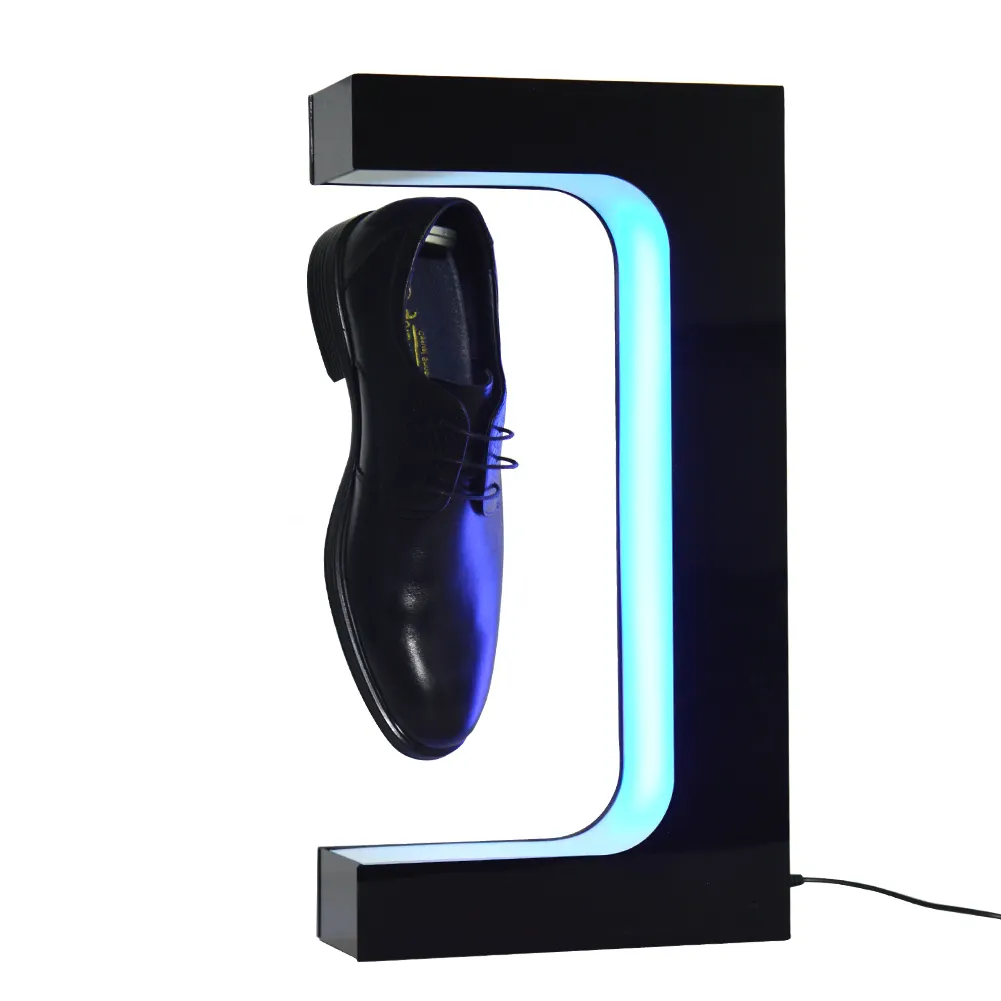 High quality LED Rotating Magnetic Levitating Floating Shoe Display Spin Sneaker Levitating Sneaker Display