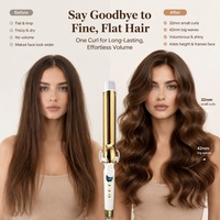 Torlin Electric Rizador de Pelo Personalizable para Salón, Placa de Cerámica, Estilizador de Pelo con Barril de 1 Pulgada, Pantalla LCD, Listo para Viajes, Rizador Doméstico