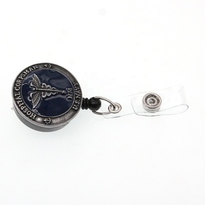 2024 đồ trang sức thời trang phụ kiện y tế cánh retro kim loại men bệnh viện corpsman có thể thu vào huy hiệu Reel cho hải quân Mỹ - Product Image 3