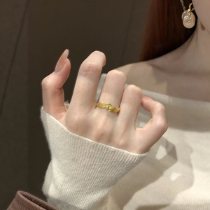 This angel wing <b>ring</b>, popular on Xiaohongshu, features an antique double-sided openwork feather texture and a high-end feel. - Product Image 4