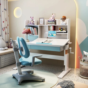 Mesa de <span class=keywords><strong>Estudio</strong></span> Ergonómica de Madera de Caucho para Bebés y Niños, Diseño Moderno y Minimalista, Uso en Múltiples Escenarios - Product Image 2