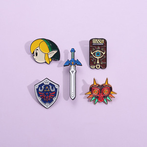 En gros : Pins en métal sur le thème de l'anime, Pins <span class=keywords><strong>Zelda</strong></span> populaires, Pins de revers en émail anime mignons, Pins en émail souple au design populaire, En stock - Product Image 4