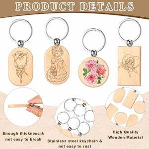Llaveros Personalizados de Madera de Haya para Grabado Láser, Regalos Ideales para Parejas, Hoteles y Proveedores de Artículos para Mascotas - Product Image 2