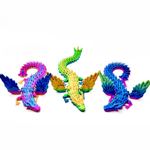 WANCAI OEM Figurine Wyvern en plastique imprimée en 3D, ailes multi-articulées mobiles, longue queue, effet cristal, jouet pour enfants, animaux - Product Image 2