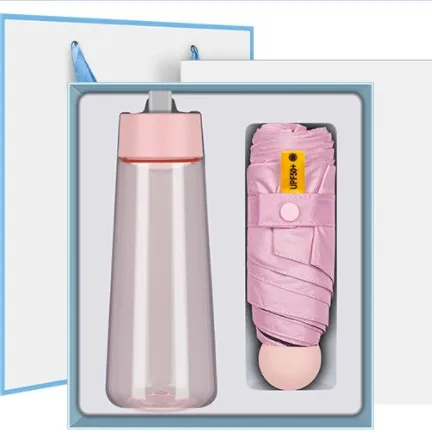 Penjualan laris Logo kustom hadiah bisnis perusahaan payung mewah Set hadiah kantor botol air untuk souvenir pernikahan