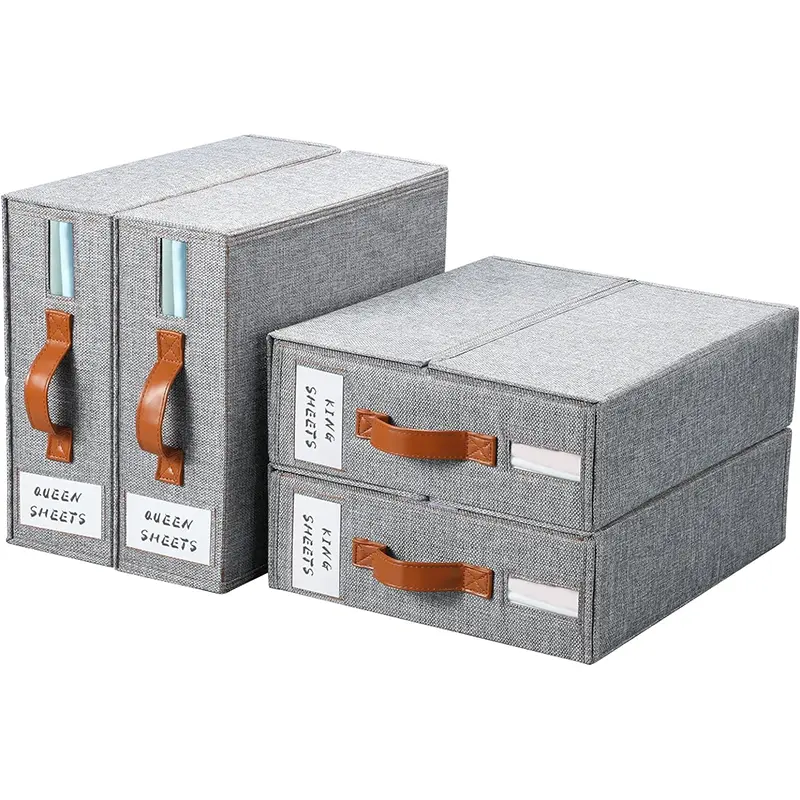Custom Linen Oxford Bed Sheet Closet Cube Storage Organizer Bins