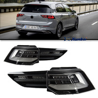 Luz Trasera LED XUNBAI Estilo Venom con Lente Roja y Fondo Blanco para VW Golf MK8 2021-2023 12V, Secuencial, con Función de Freno y Canbus