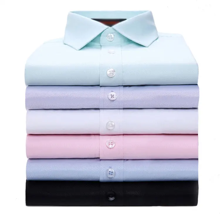 LH Men's Long Sleeve Shirt Fashion Business Solid Korean Slim Fit Japanese Dress Shirt Formal Shirts For Men