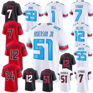Vendita all'Ingrosso 2026 Houston Nuovi Arrivi Completamente Cuciti # 24 Stingley Jr. # 51 Anderson Jr # 1 <span class=keywords><strong>Dell</strong></span> # 12 Maglie da Football Americano Collins - Product Image 1